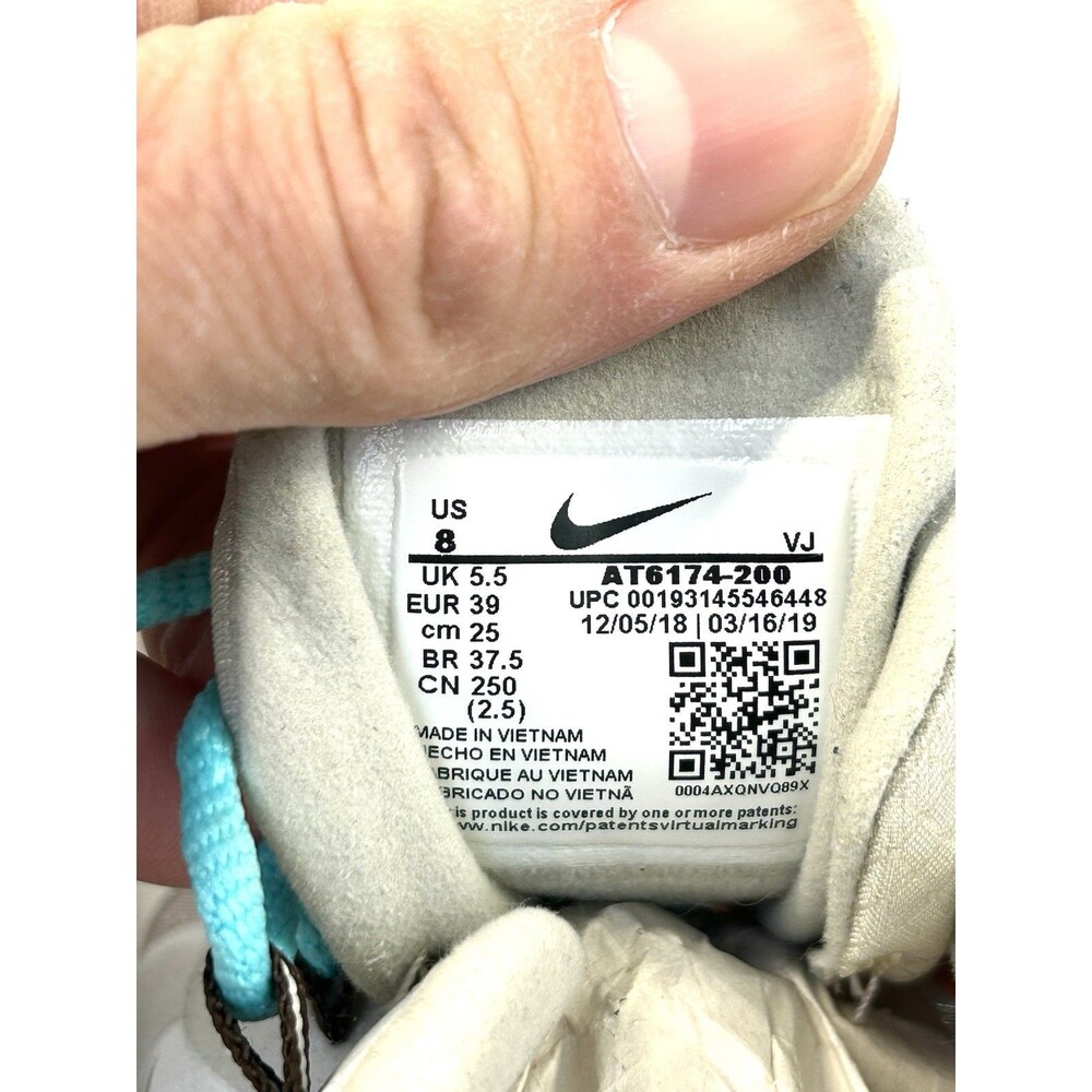 Nike Air Max 270 React Women's Size 8 Running Shoes Beige Chalk Orange - Picture 5 of 14